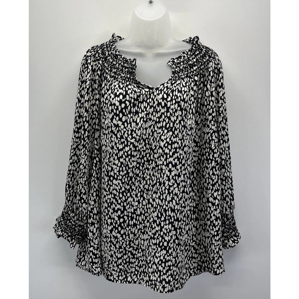 Talbots Black and White Plus Sized Blouse